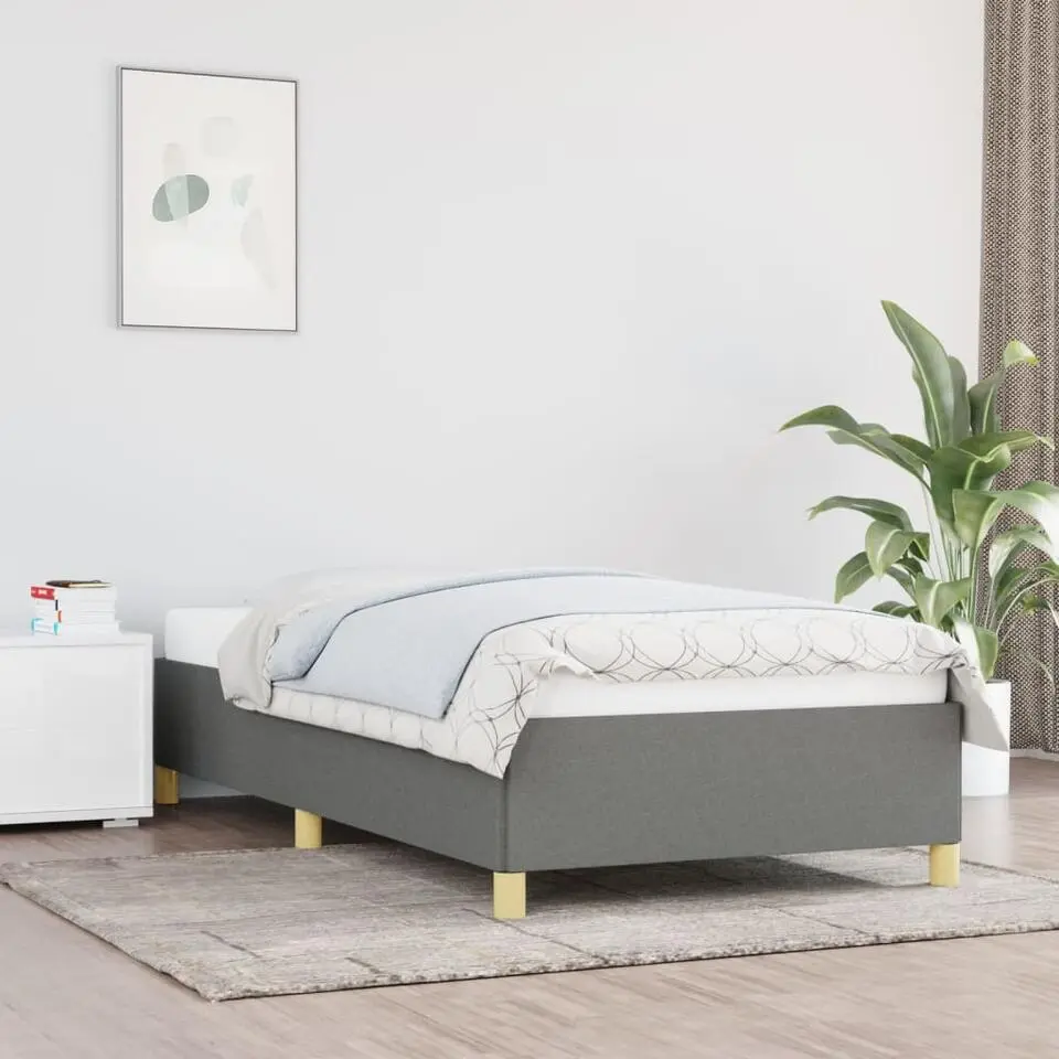 vidaXL - Bed frame zonder matras - Donkergrijs - Stof - 80x200 cm