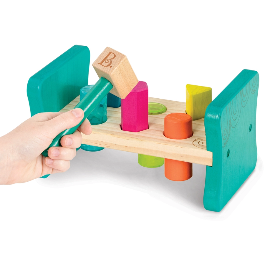 B.TOYS B. Pound & Play - Buntes Steckspiel mit Hammer Mehrfarbig