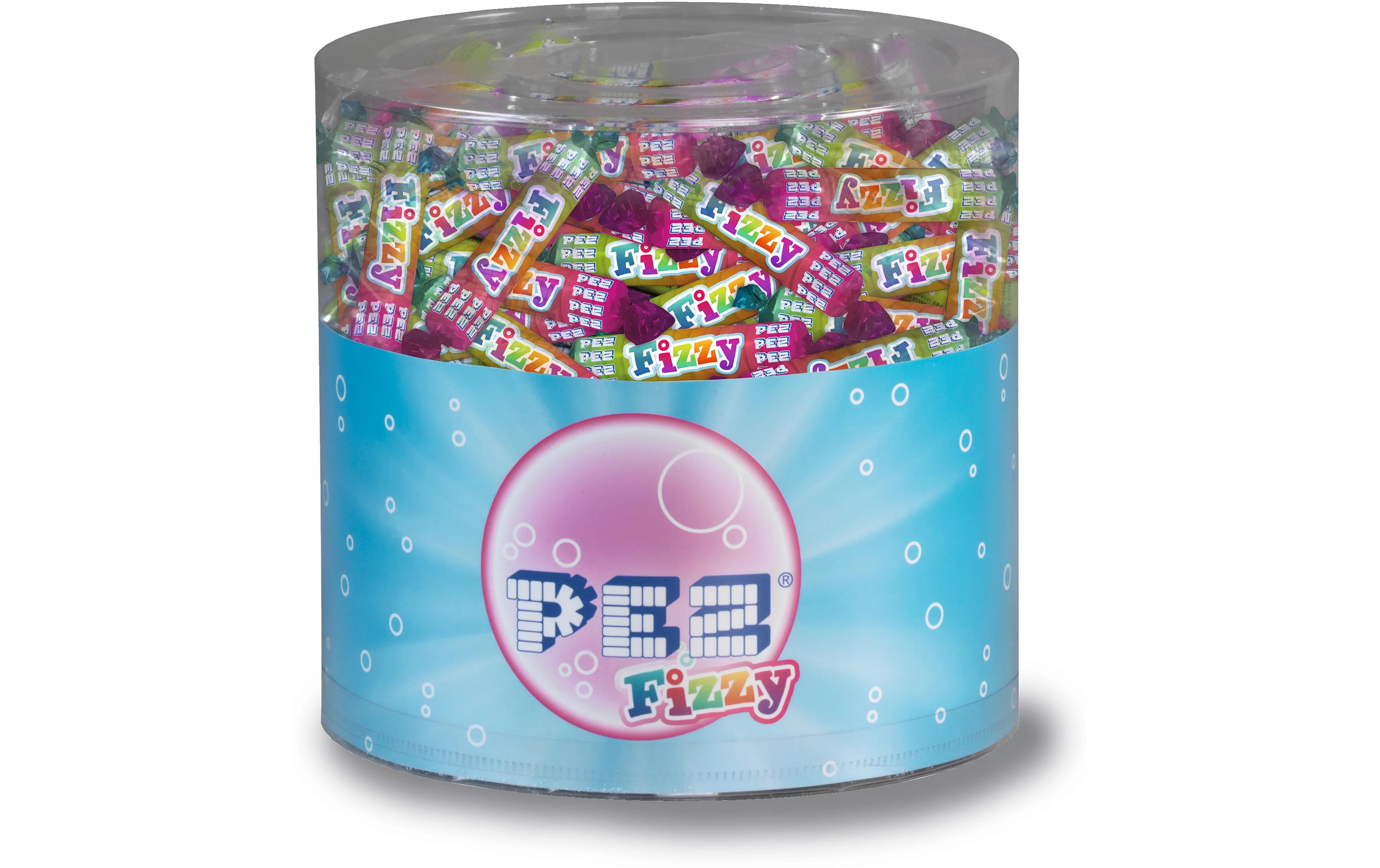 Fizzy Rollen Dose 150 x 6 gPrickelnde Bonbons in drei fruchtigen Geschmacksrichtungen