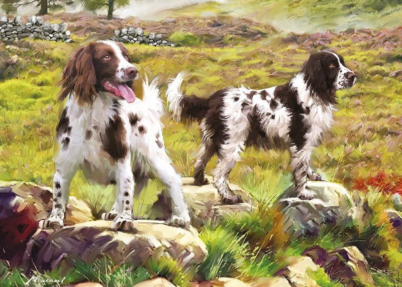 Otter House 1000 Piece Rectangular Jigsaw Puzzle  Spaniels On The Moor