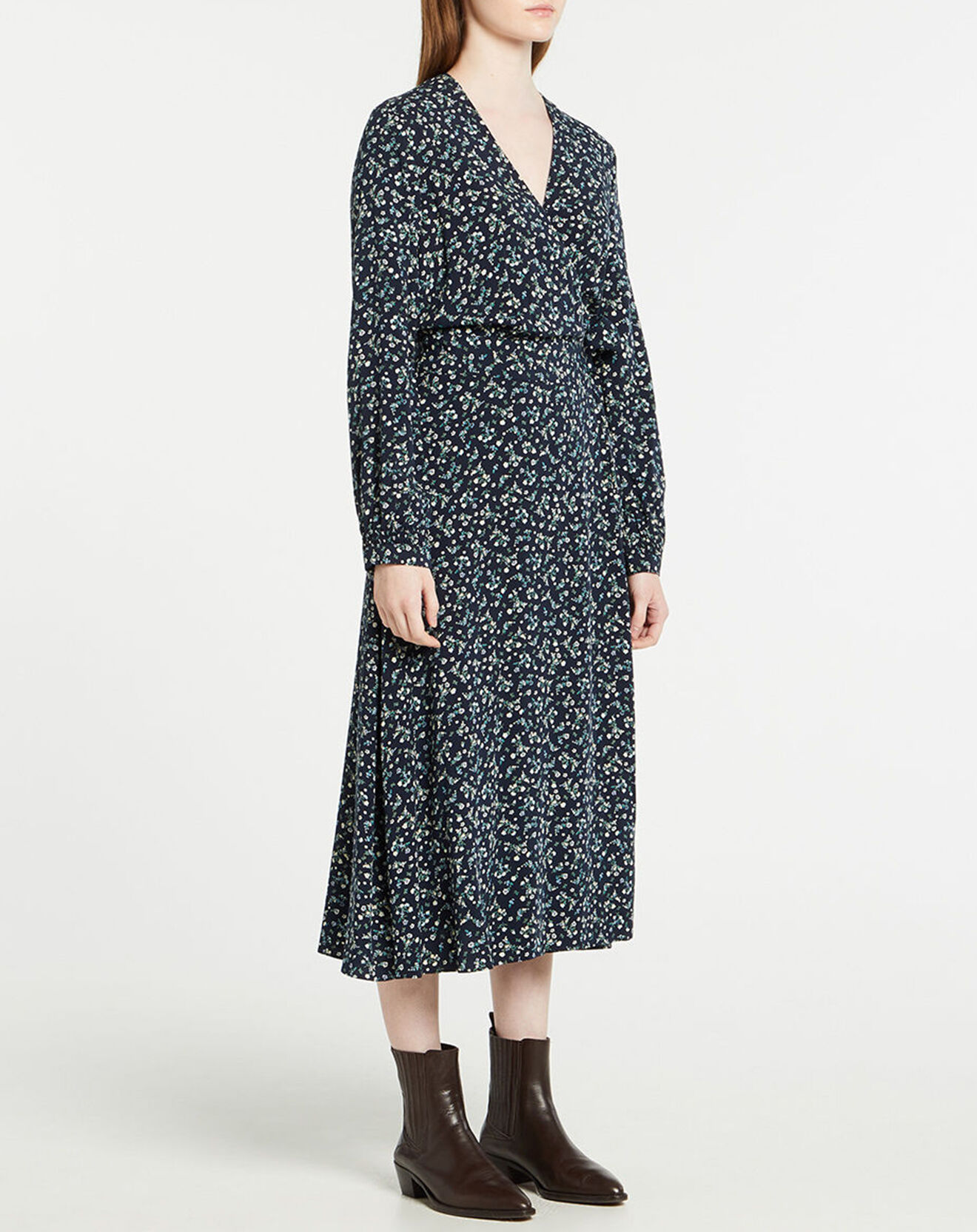 Tommy Hilfiger Robe Wrap à fleurs bleu marine