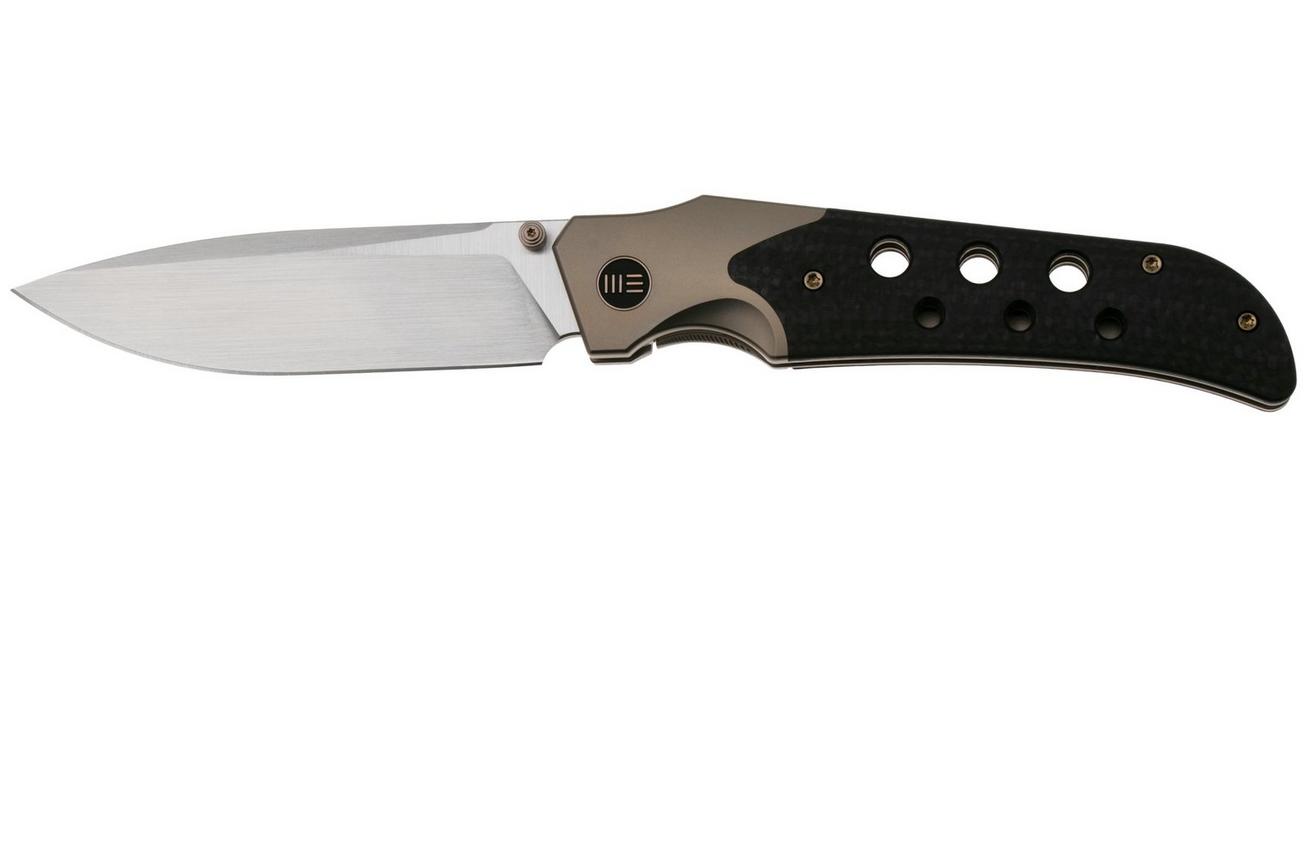 WE Knife Guthrie WE23072B-2 Satin Champagne Titanium, Twill Carbon Inlay, zakmes, Jason Guthrie Design