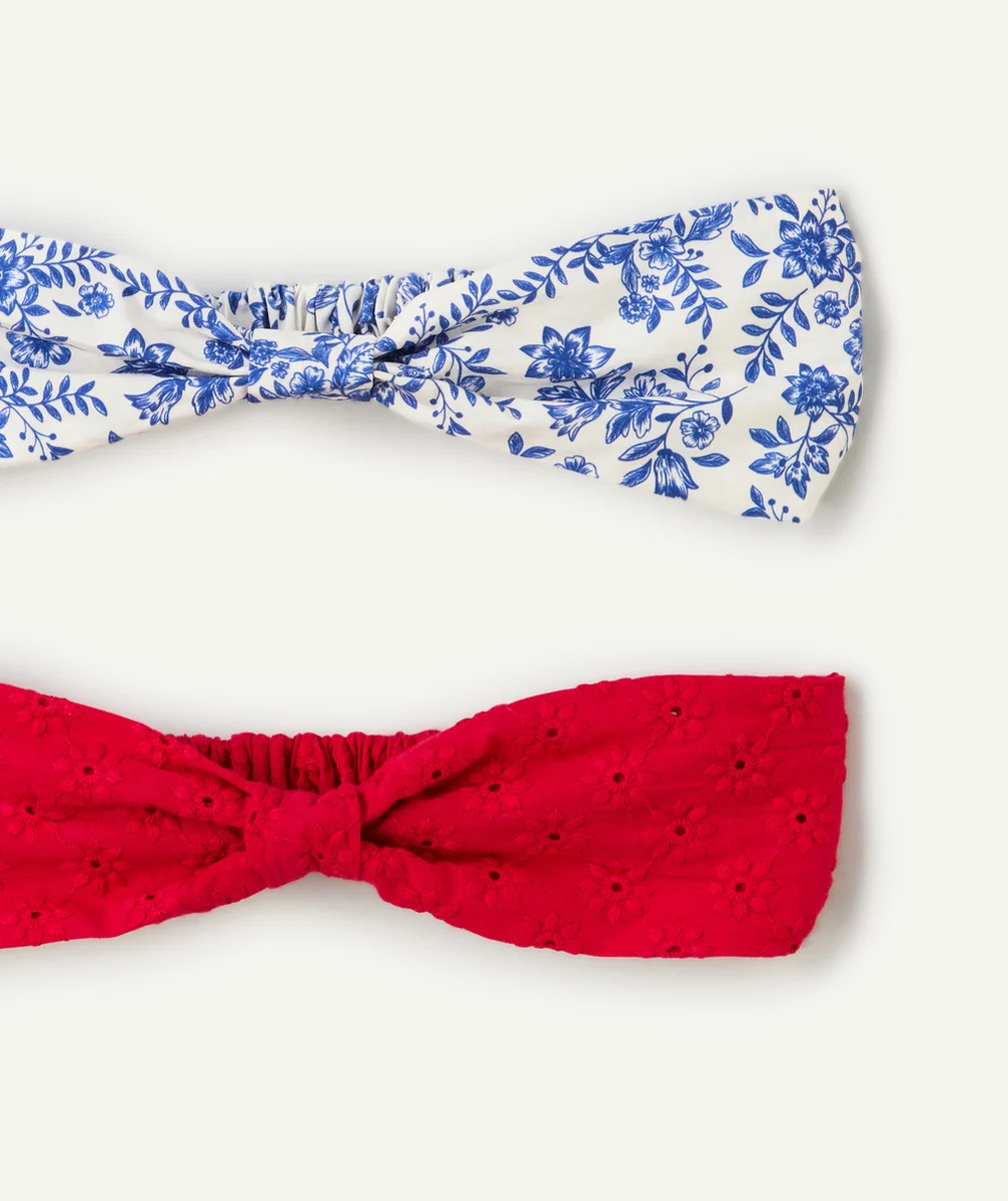 lot de 2 bandeaux fille avec détails avec fleurs