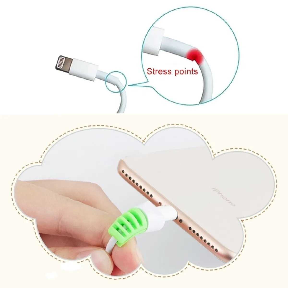 Wewoo Étuis de protection câble - Blanc