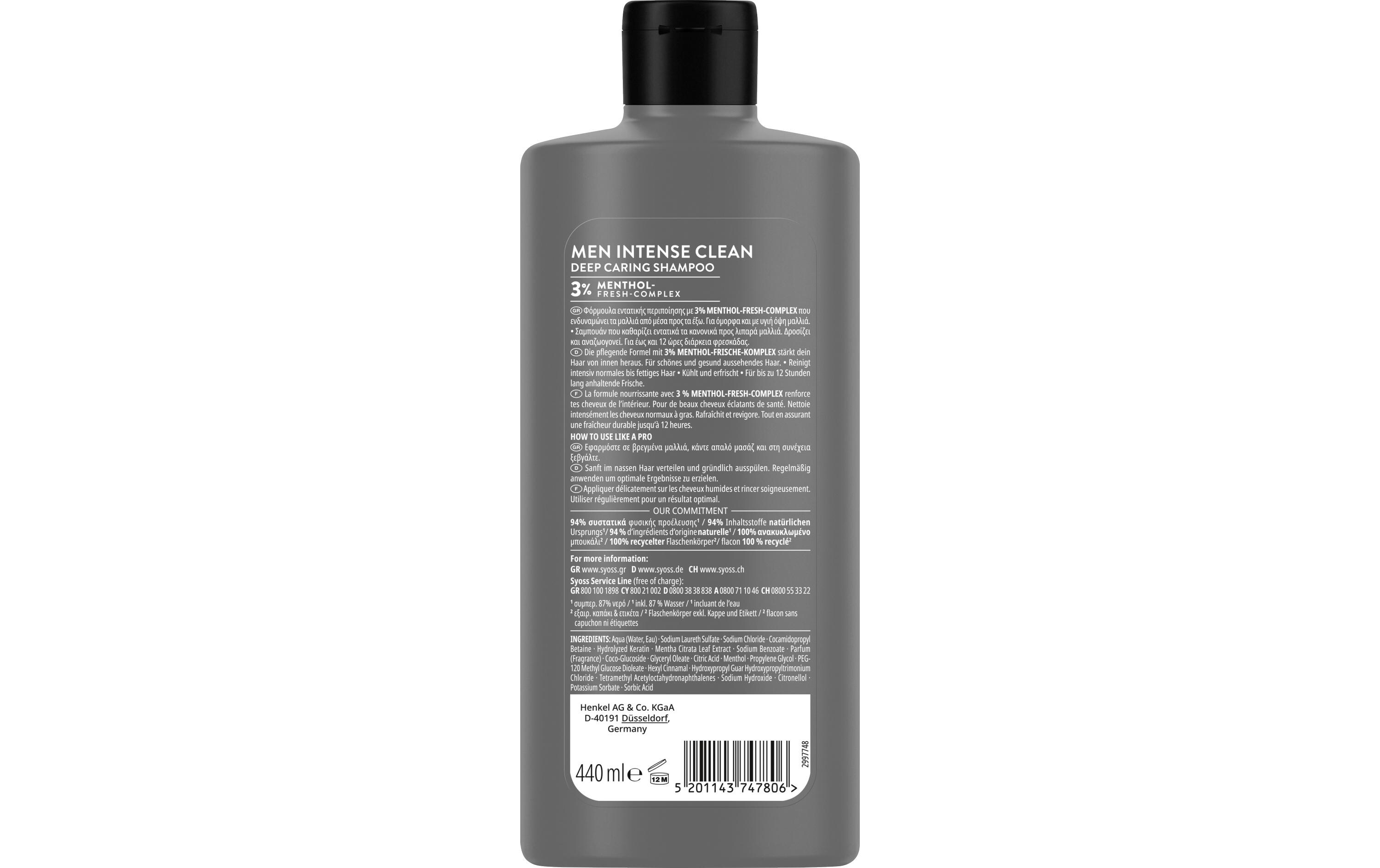 Shampoo Men Intense Clean 440 mlHaarshampoo reinigt und erfrischt die Kopfhaut
