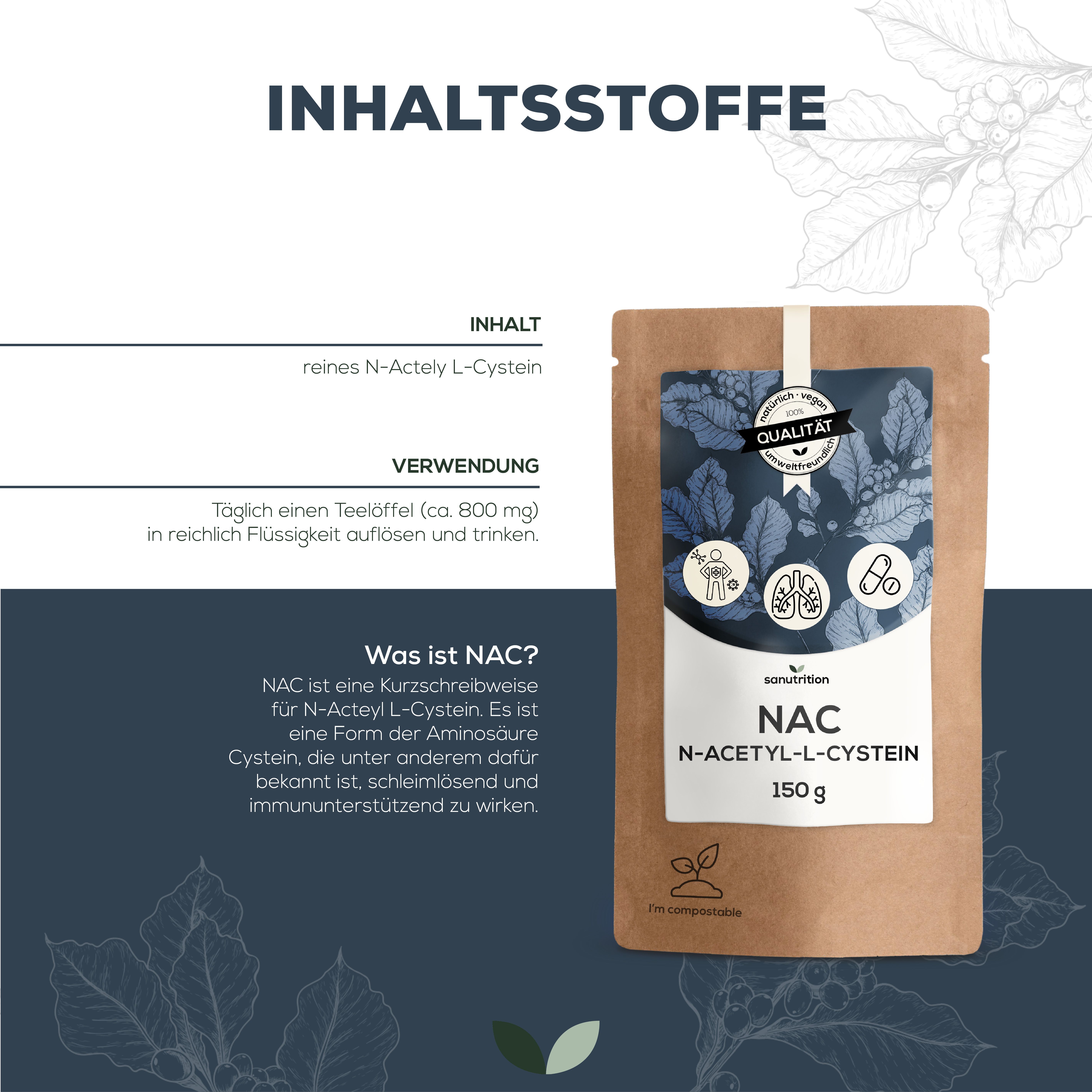Sanutrition® - reines N-Acetyl-L-Cystein (NAC)