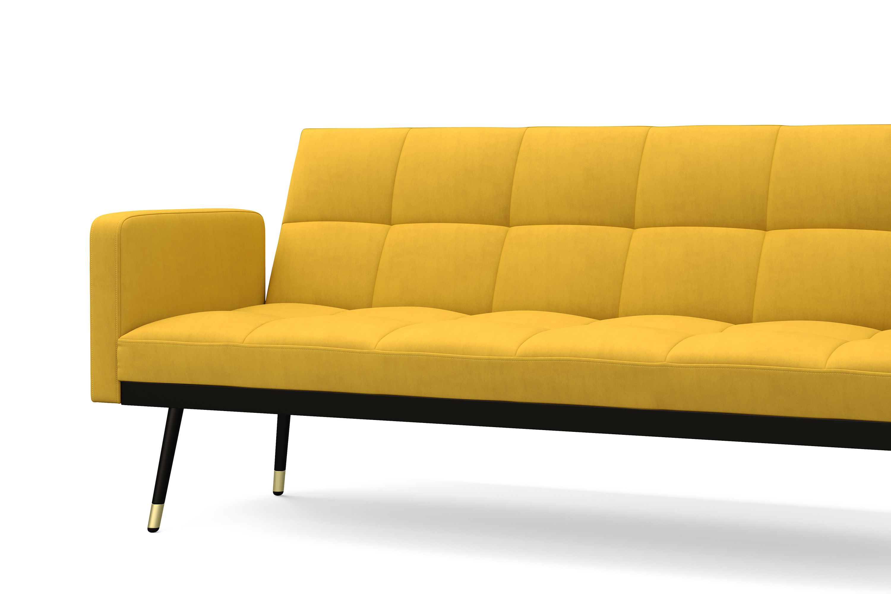 Schlafsofa Samt CALVIN gelb