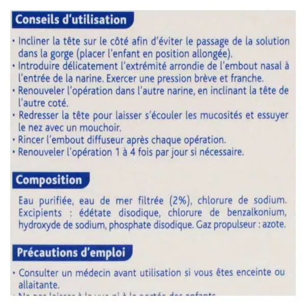 Solução salina para higiene nasal Humer a partir de 1 mês de idade, spray de 100ml