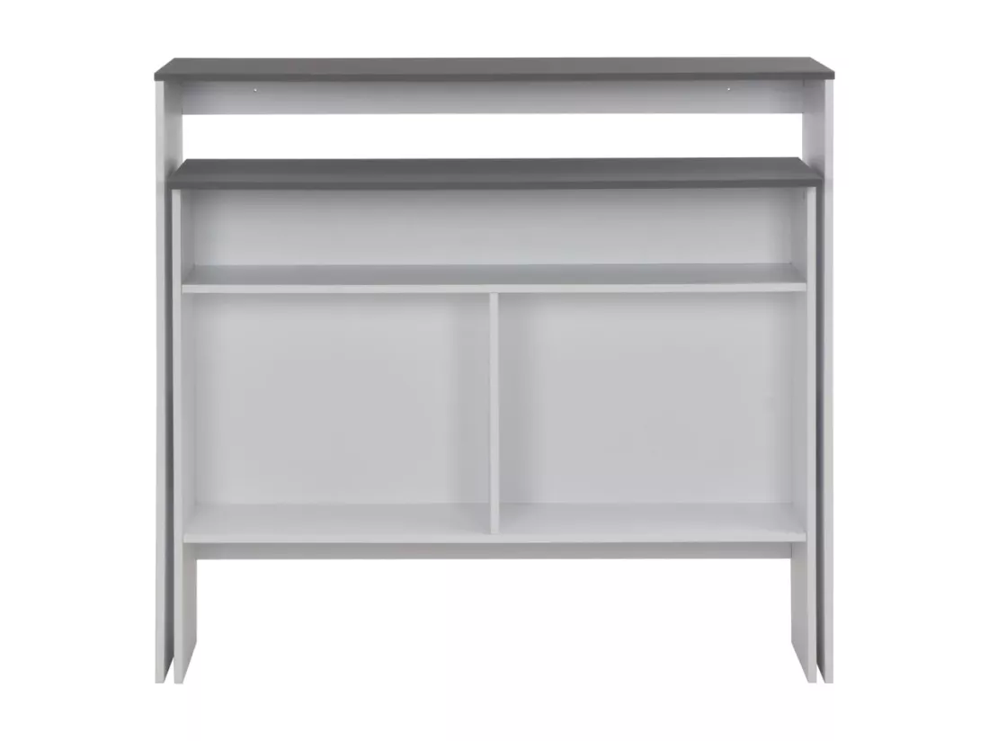 Table de bar avec 2 dessus de table Blanc et gris 130x40x120 cm