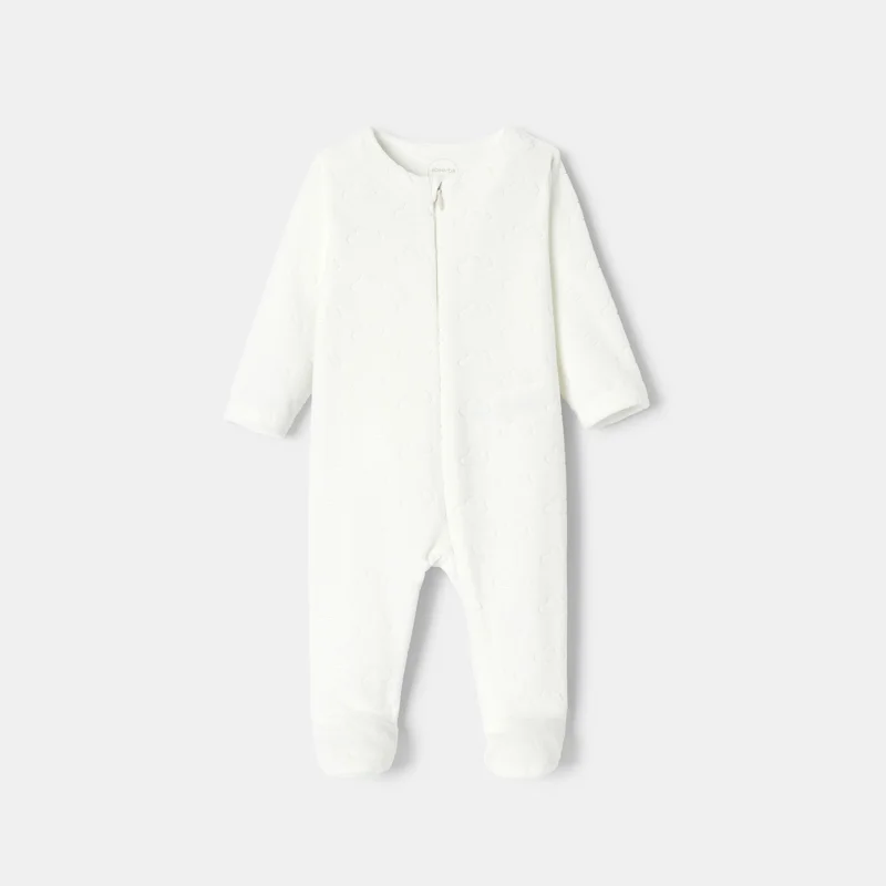 Pyjama en velours dévoré blanc naissance Absorba Blanc