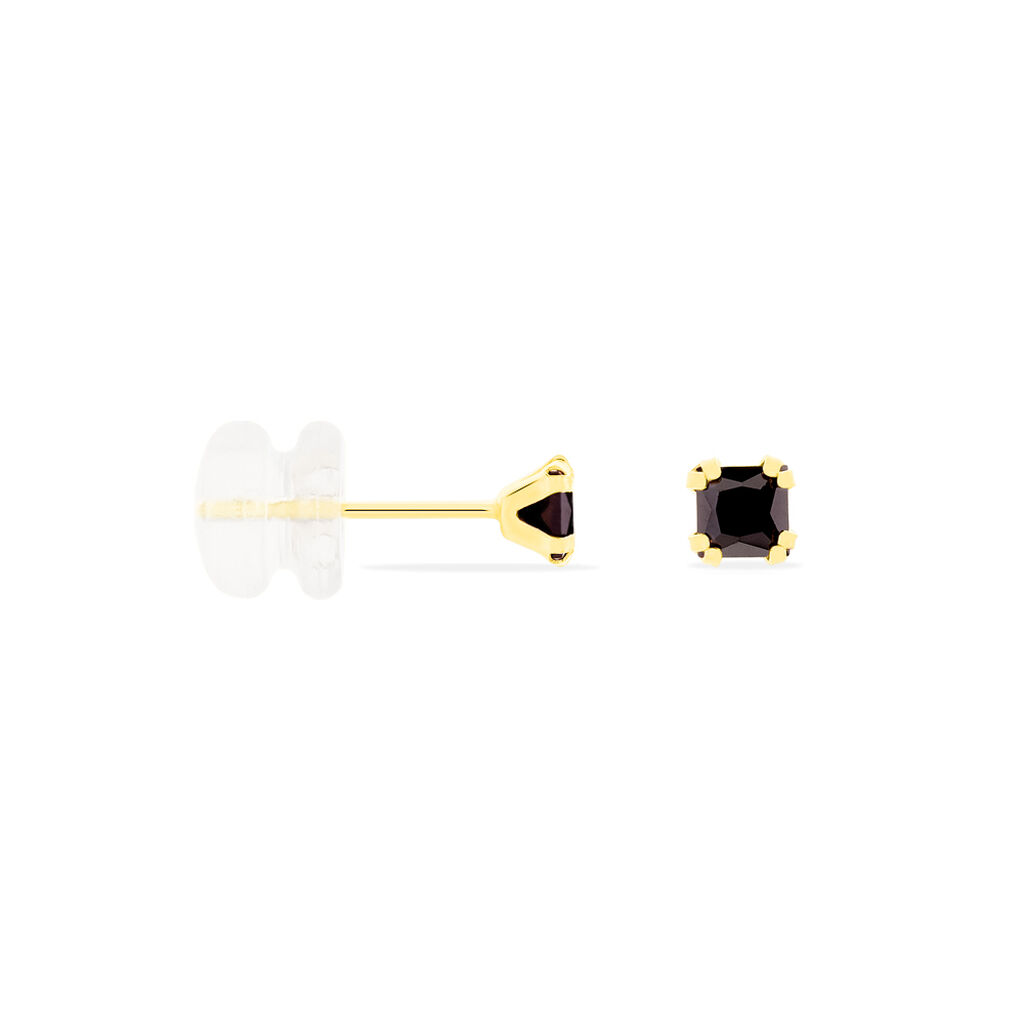 Boucles D'oreilles Puces Doreen Carre Or Jaune Oxyde De Zirconium