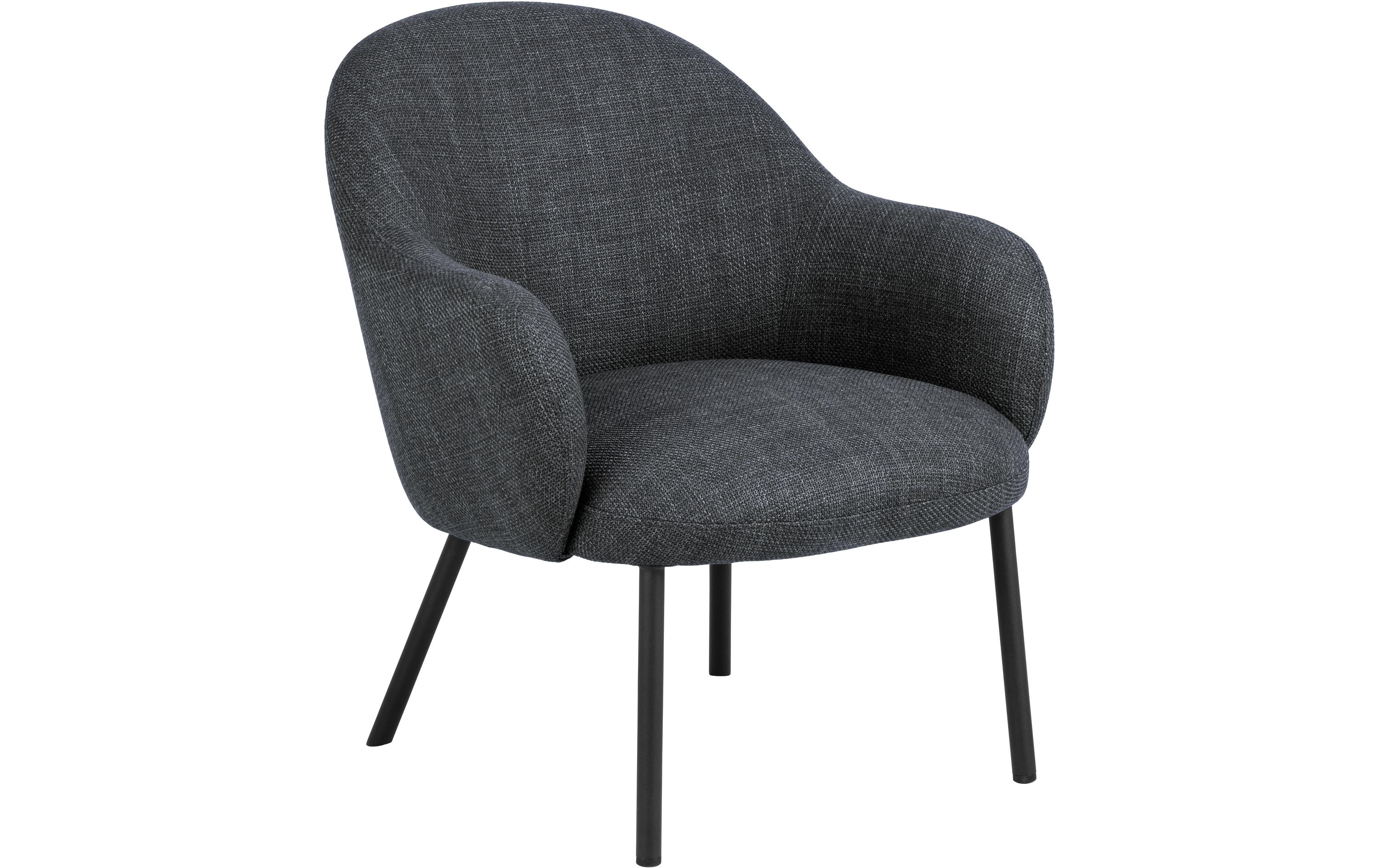 Sessel Spencer Polyurethan (PU)/Stahl, Dunkelgrau<br>Eleganter Loungesessel mit klarer und runder Silhouette