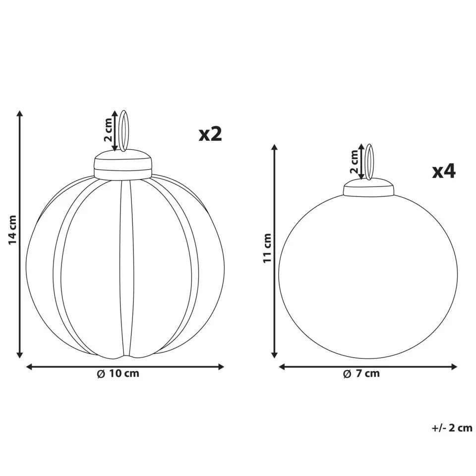 ARGENTIN - Kerstballen set van 6 - Zilver - Glas