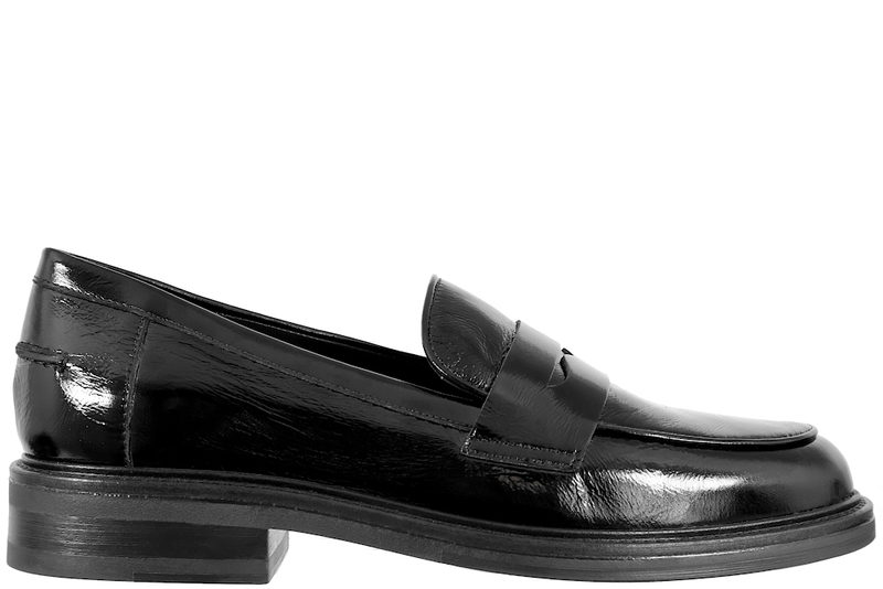 BILLI BI LOAFERS I SORT PRÆGET SKIND