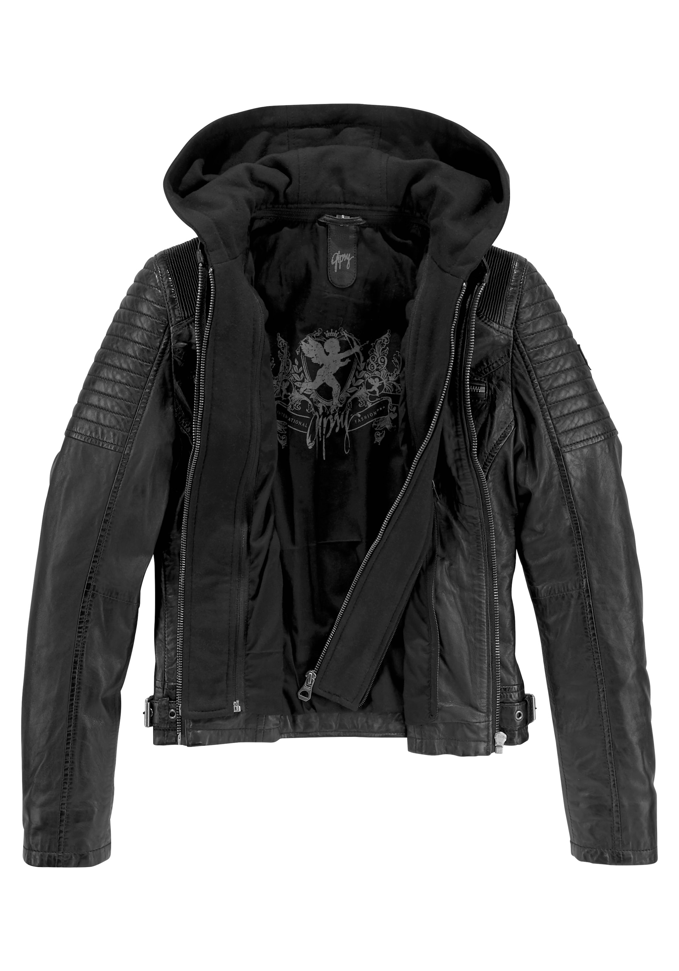 Mauritius Bikerjacke »SAMINA« mit Kapuze 2-in-1-Jacke - mit abnehmbarem Kapuzen-Sweat-Einsatz