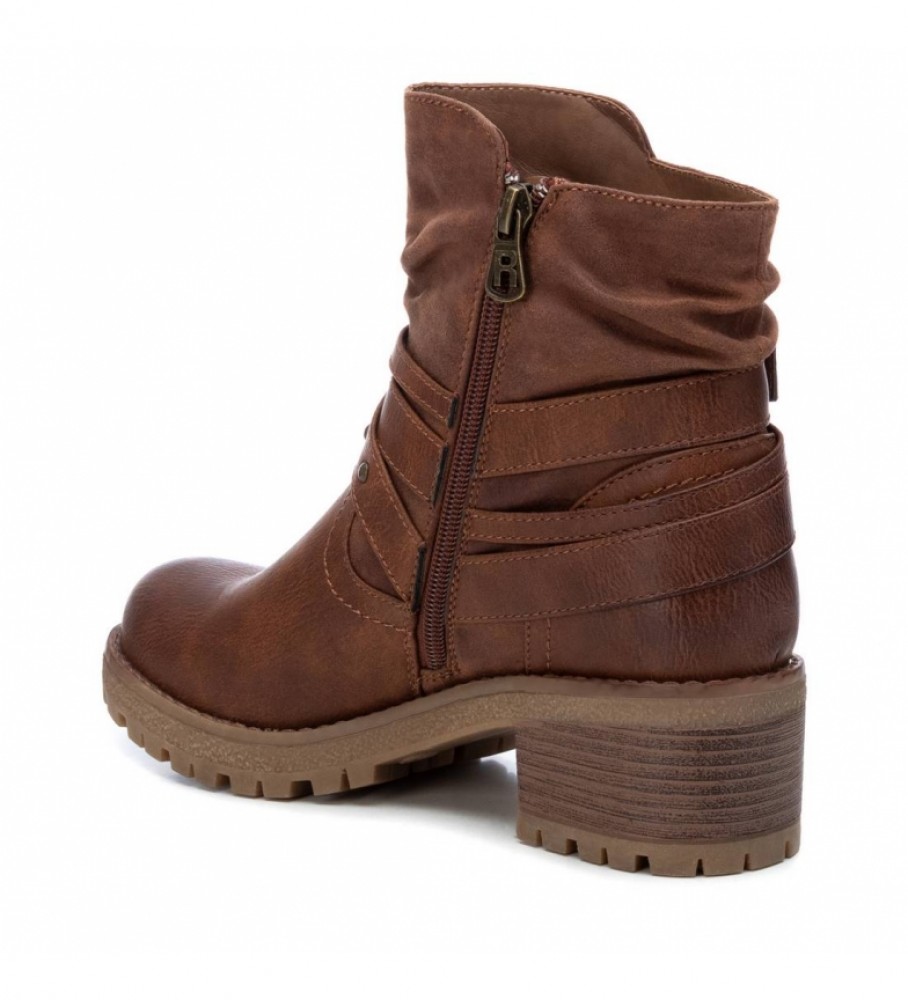 Botas de cano curto Refresh 072394 Camel - Altura do salto: 5 cm -
