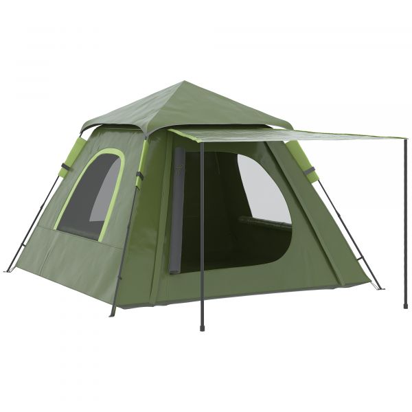 Outsunny Tenda de Campismo para 2-3 Pessoas Impermeável PU2000 mm Proteção UV50  com Bolsa de Transporte 210x210x150 cm Verde - A20-288V00GN