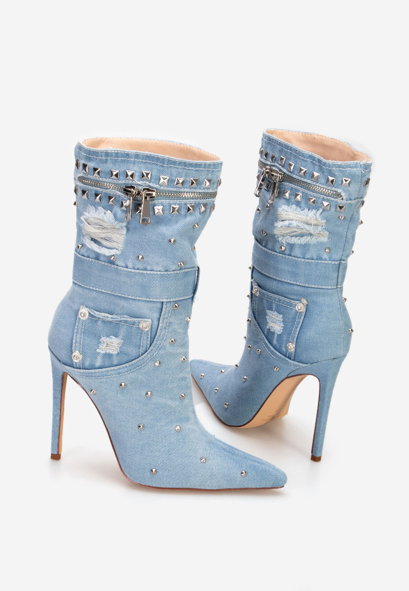 Bottines stiletto bleus Azzaro