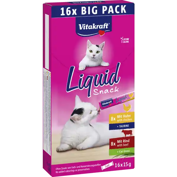 LiquidSnack Multipack Huhn + Taurin und Rind + Cat Grass