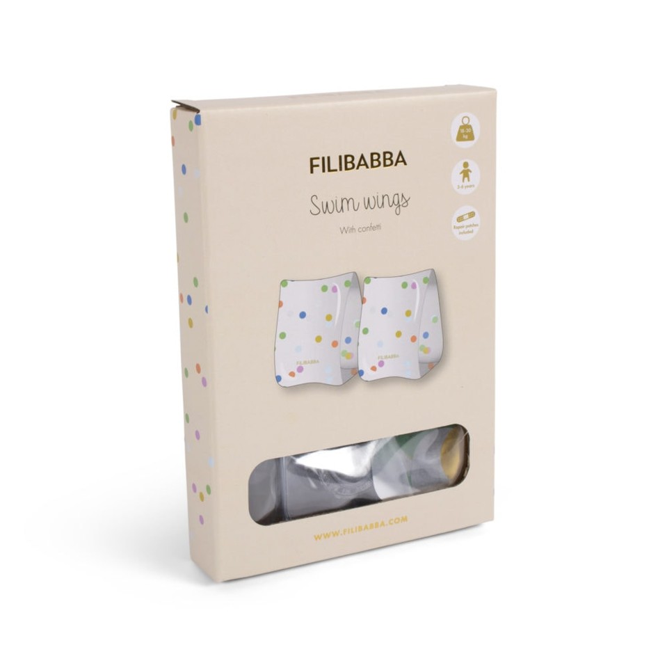 Filibabba - Badevinger Alfie m. regnbuefarvet konfetti - (FI-03010)