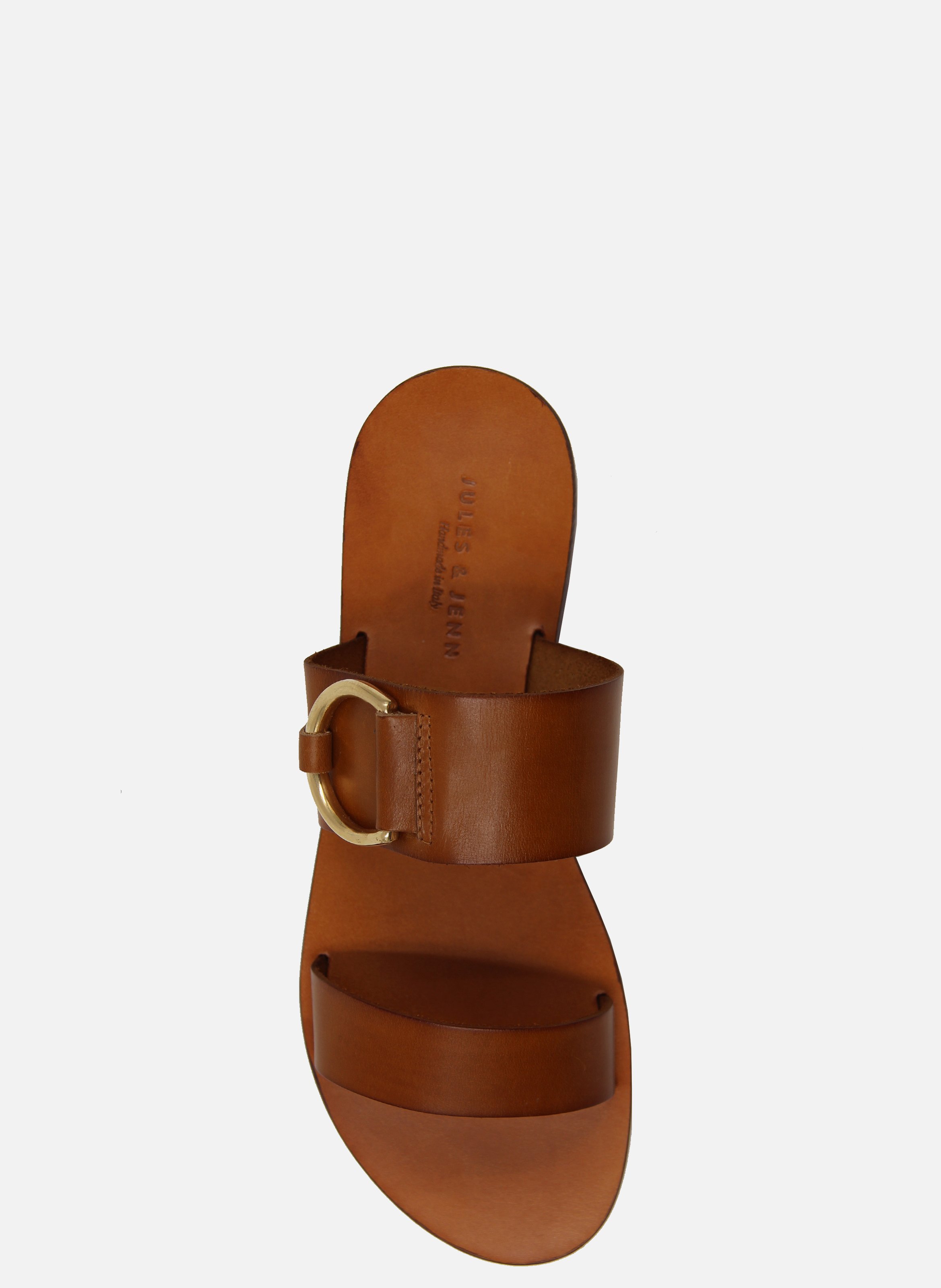 Sandales boucle cuir lisse | Marron