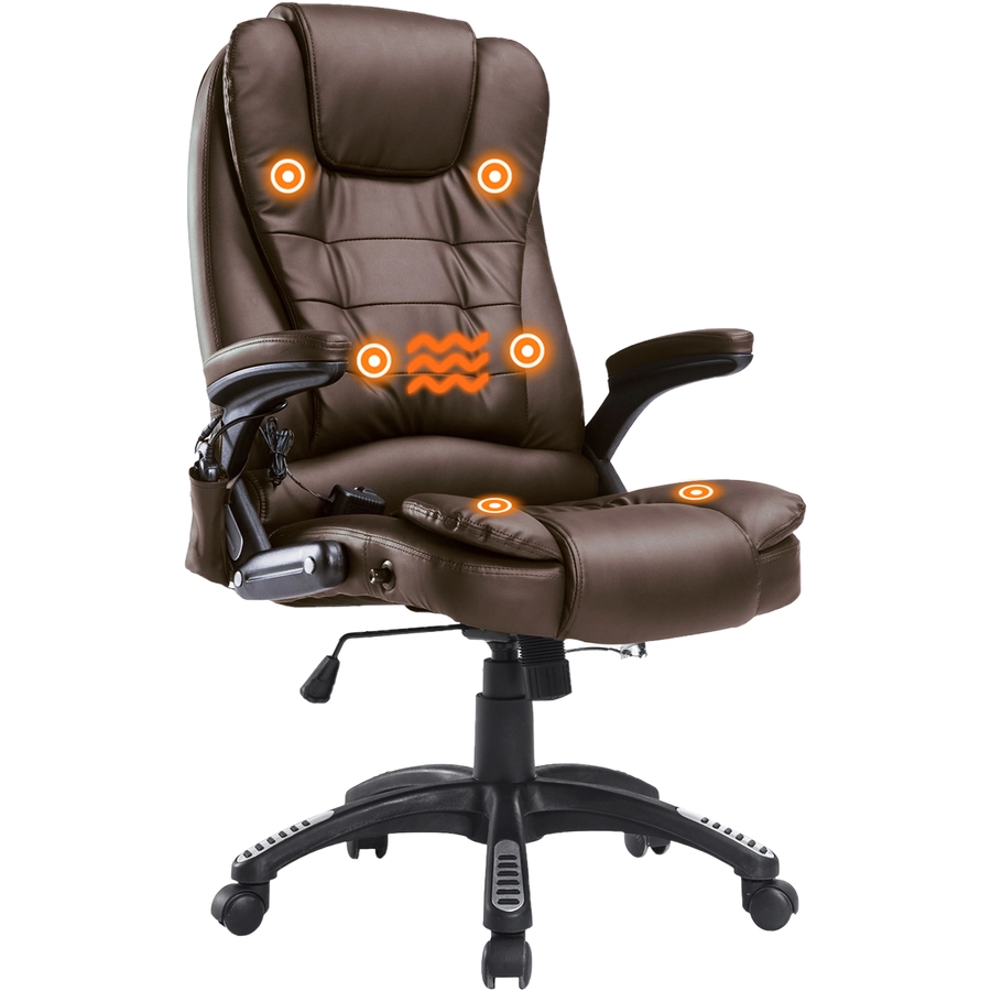 HOMCOM Bürosessel  Chefsessel mit Massagefunktion braun