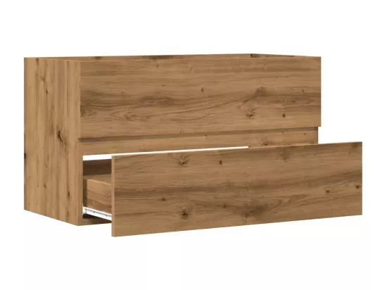 Armoire d'évier chêne artisanal 90x38,5x45 cm bois d'ingénierie