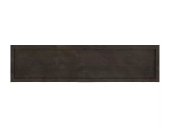 Comptoir de salle de bain marron foncé bois massif traité