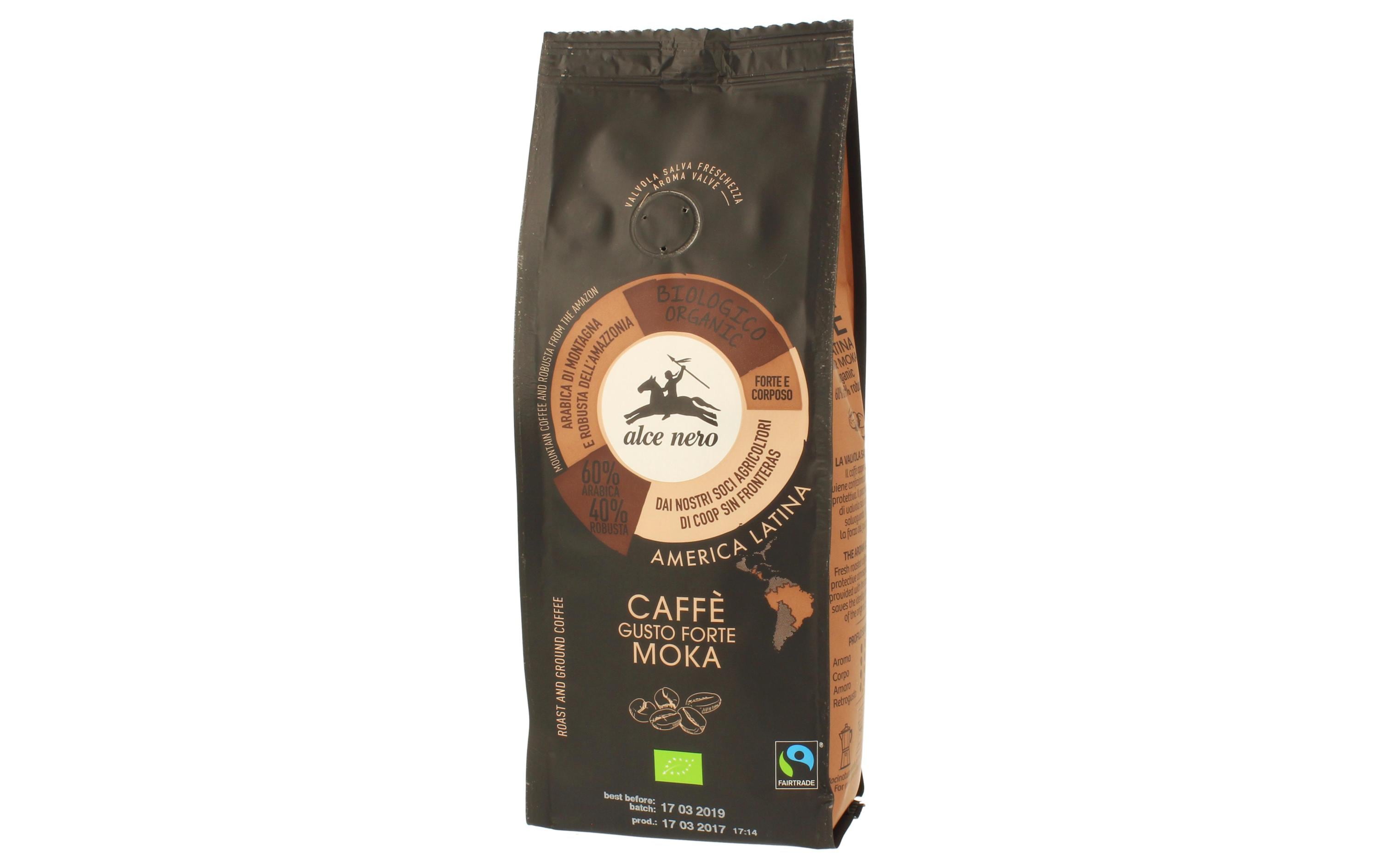 Kaffee gemahlen Bio Mokka forte Arabica-Robusta 250 gFeingemahlener Bio Kaffee für die Mokka Kanne