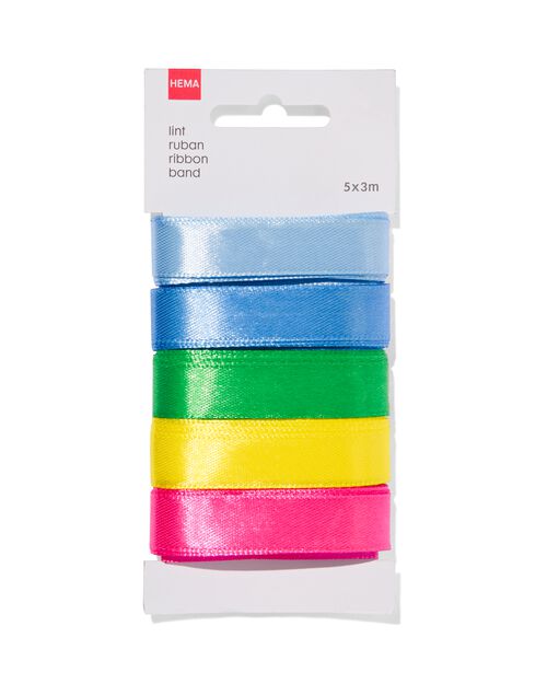 ruban en satin 5 couleurs - 5x3m