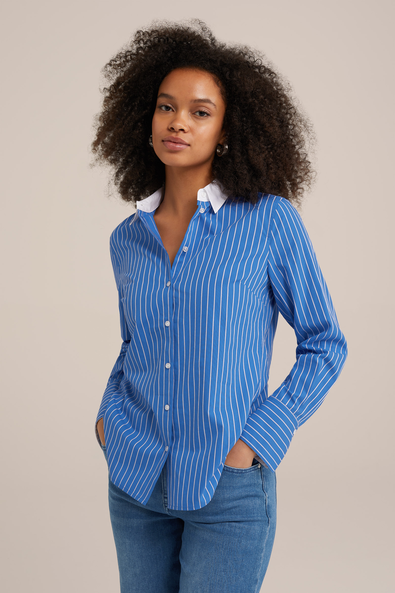 overhemdblouse WE Fashion Kobaltblauw