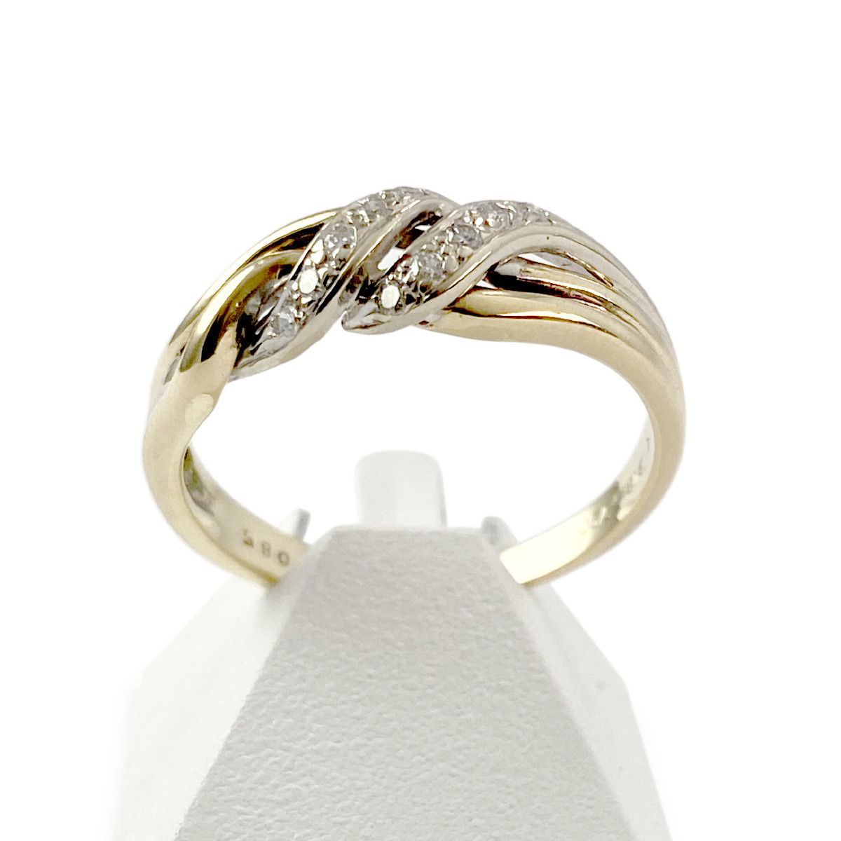 Bague d'occasion or 750 2 tons diamants