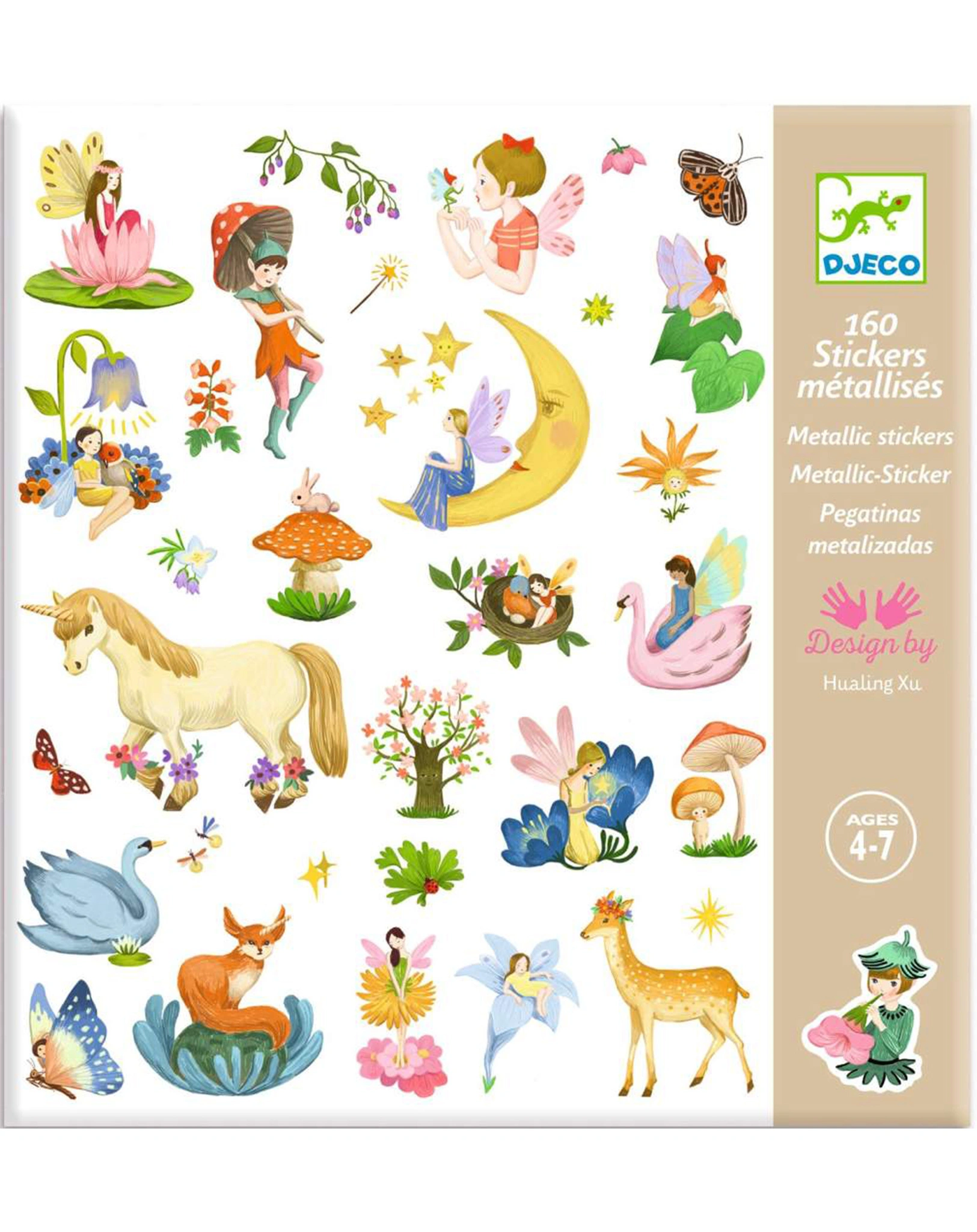 Metallic-Sticker FANTASIE mit 160 Stickern