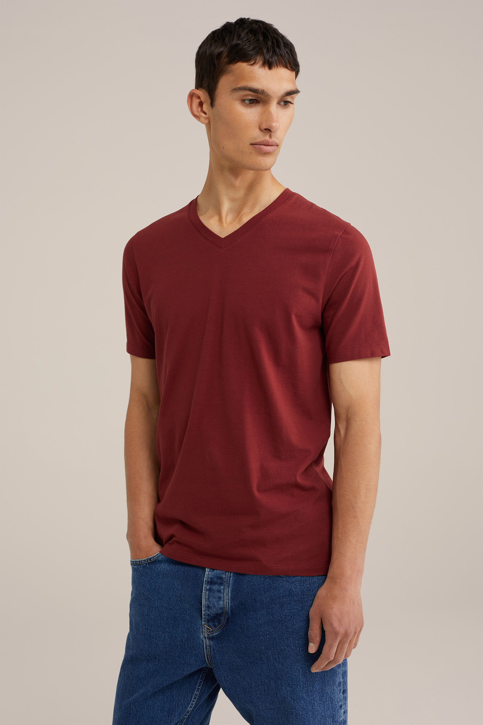 T-shirt WE Fashion Donkerrood