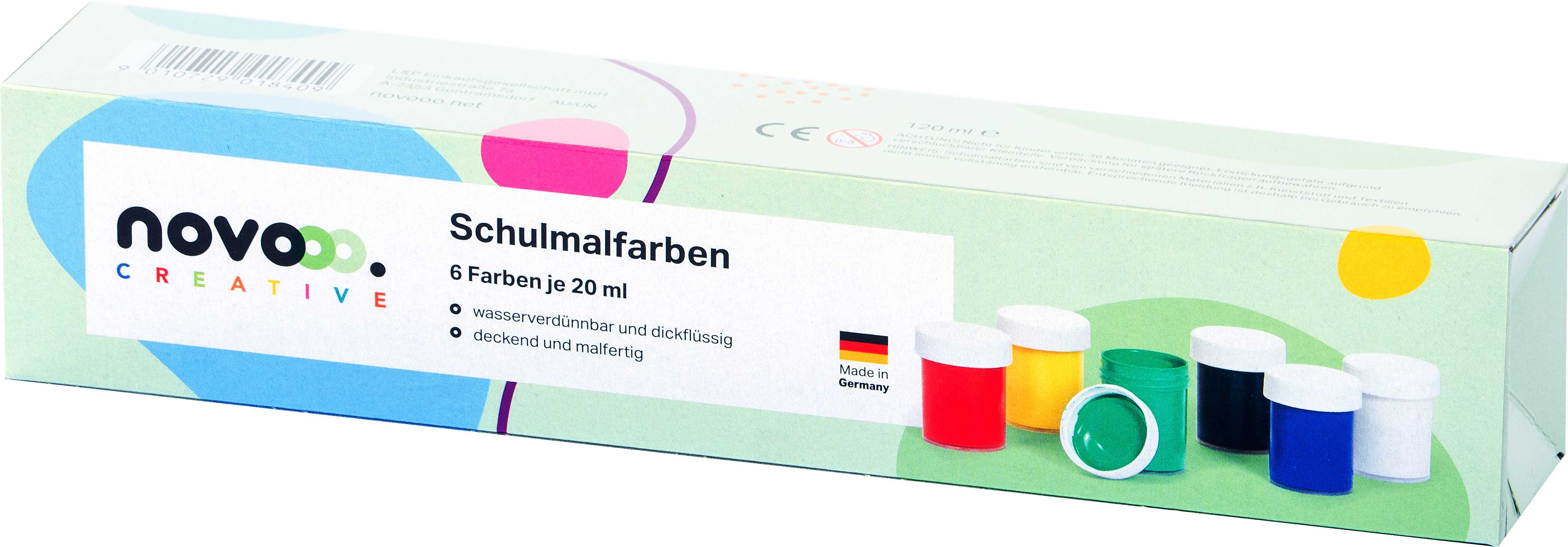 novooo Schulmalfarben 6er