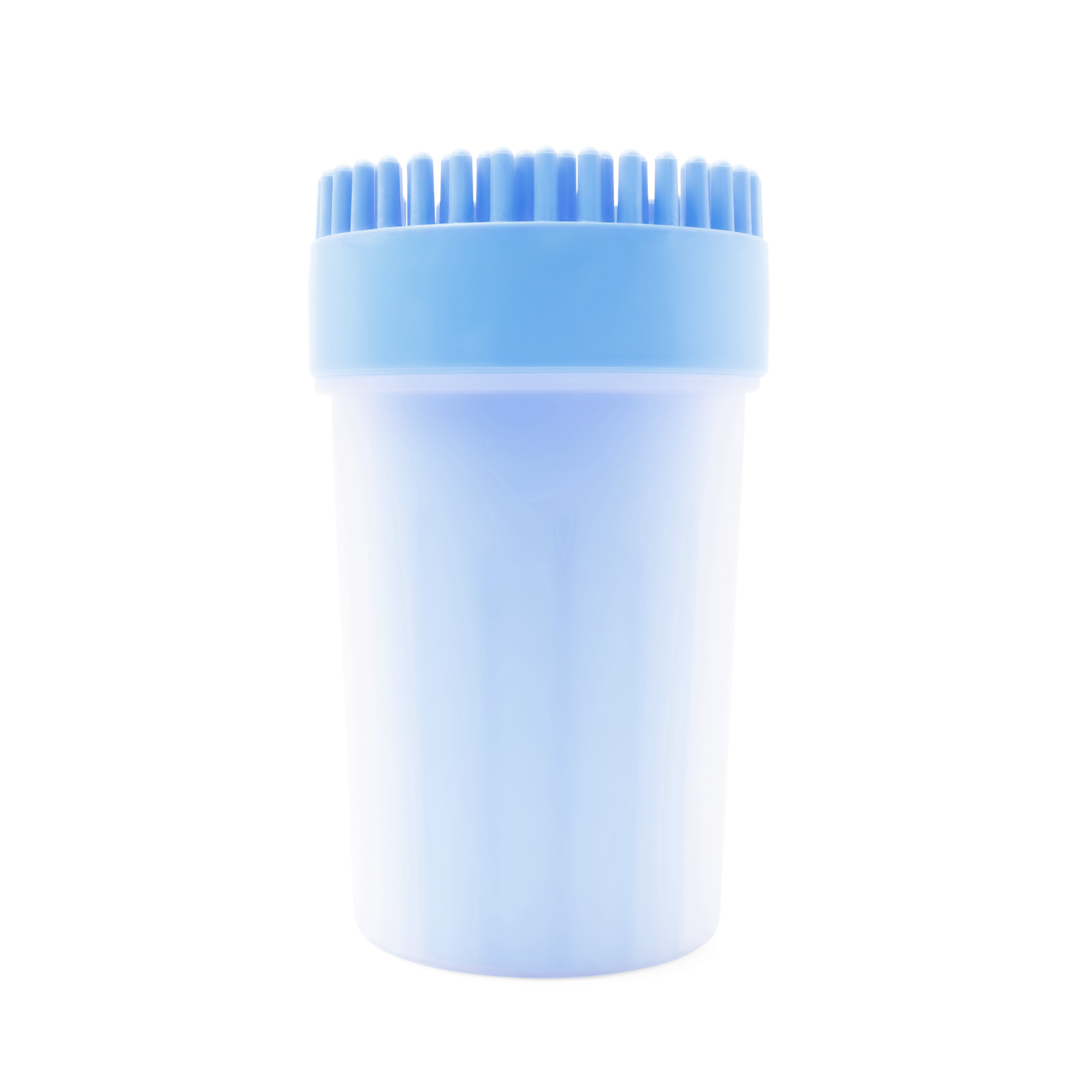 (24x11cm) Silikon Pfoten Reiniger Haustier Pflege Bürste Reinigungsbecher   Handschlaufe für Hunde / Katzen - Blau
