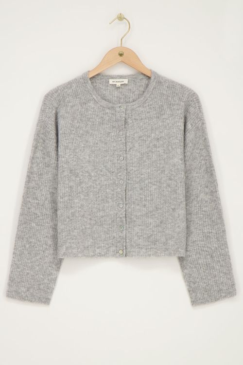 Grijs vestje met knoopjes