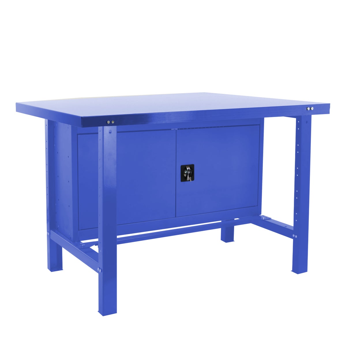 PROREGAL Buffalo Metalen werkbank met kast, HxBxD 83 x 120 x 73 cm, draagvermogen 600 kg, blauw