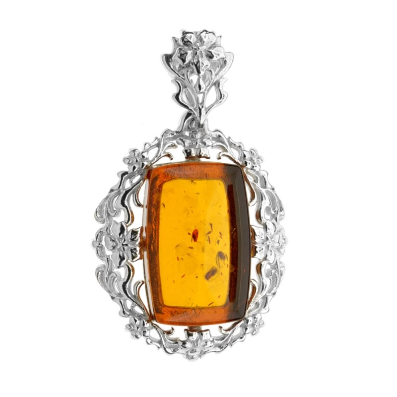 Pendentif ambre argent