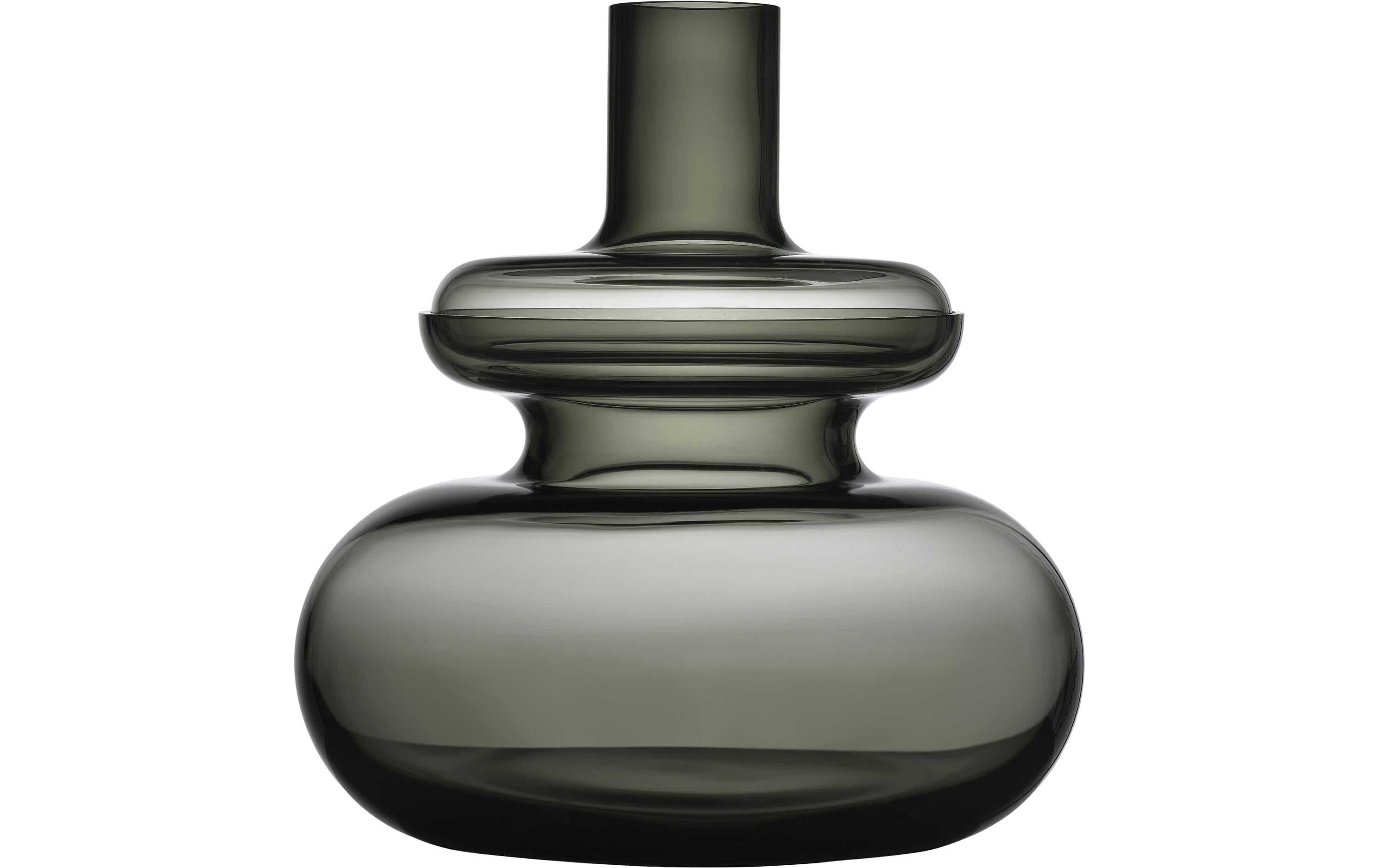 Vase Inu 33 cm, Dunkelgrau<br>Blumenvase aus Glas