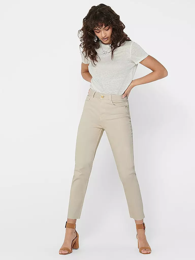 ONLY Hose Straight Fit Highwaist Curvy ONLEMILY beige