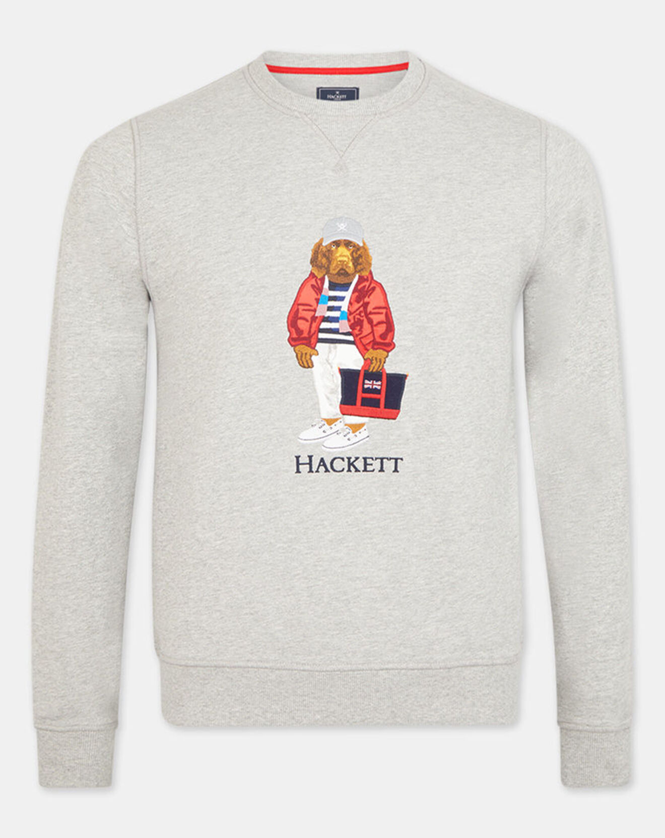 Hackett London Sweat Charly Dog gris chiné
