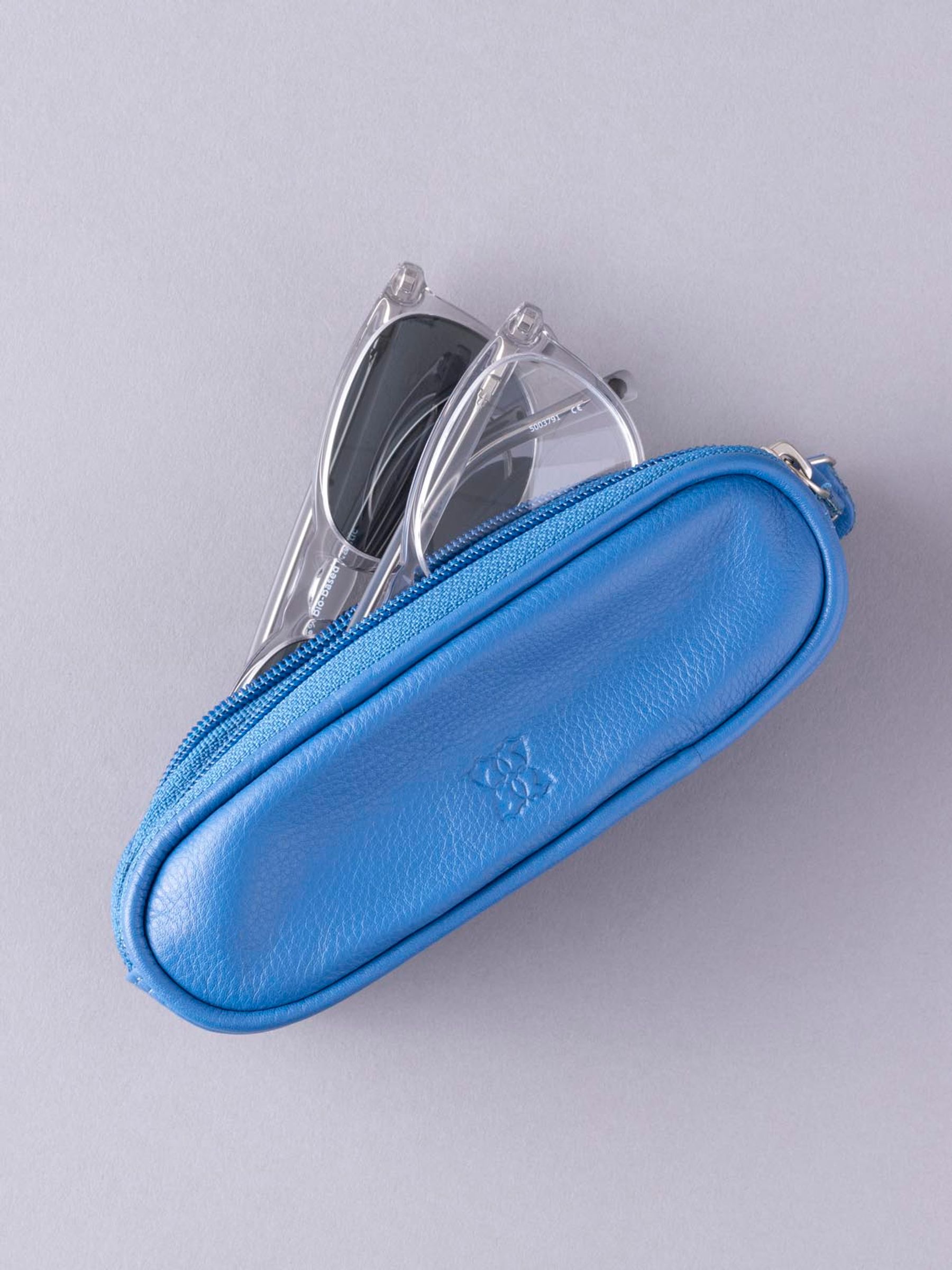 Blauw - Lakeland Leather dubbele brillenkoker