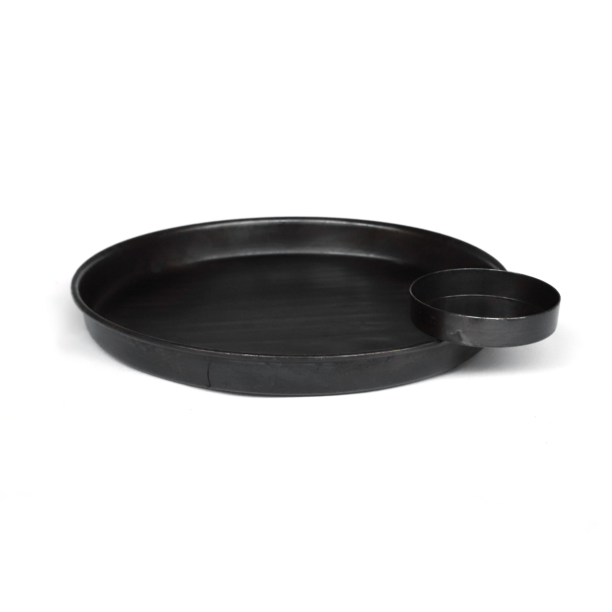 Runde Ablage aus Eisen L, anthrazit, B 31 cm, L 26 cm, H 5 cm von fischer's lagerhaus