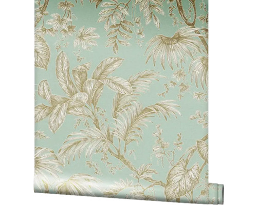 Vliesbehang 82341 Jackie Jungle Leaves goudgroen