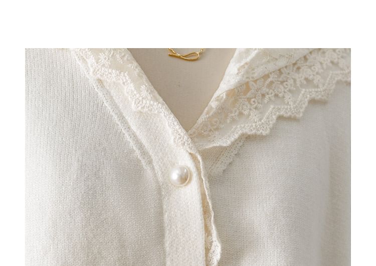 Cossita - Capuchonpaneel Kanten Cardigan