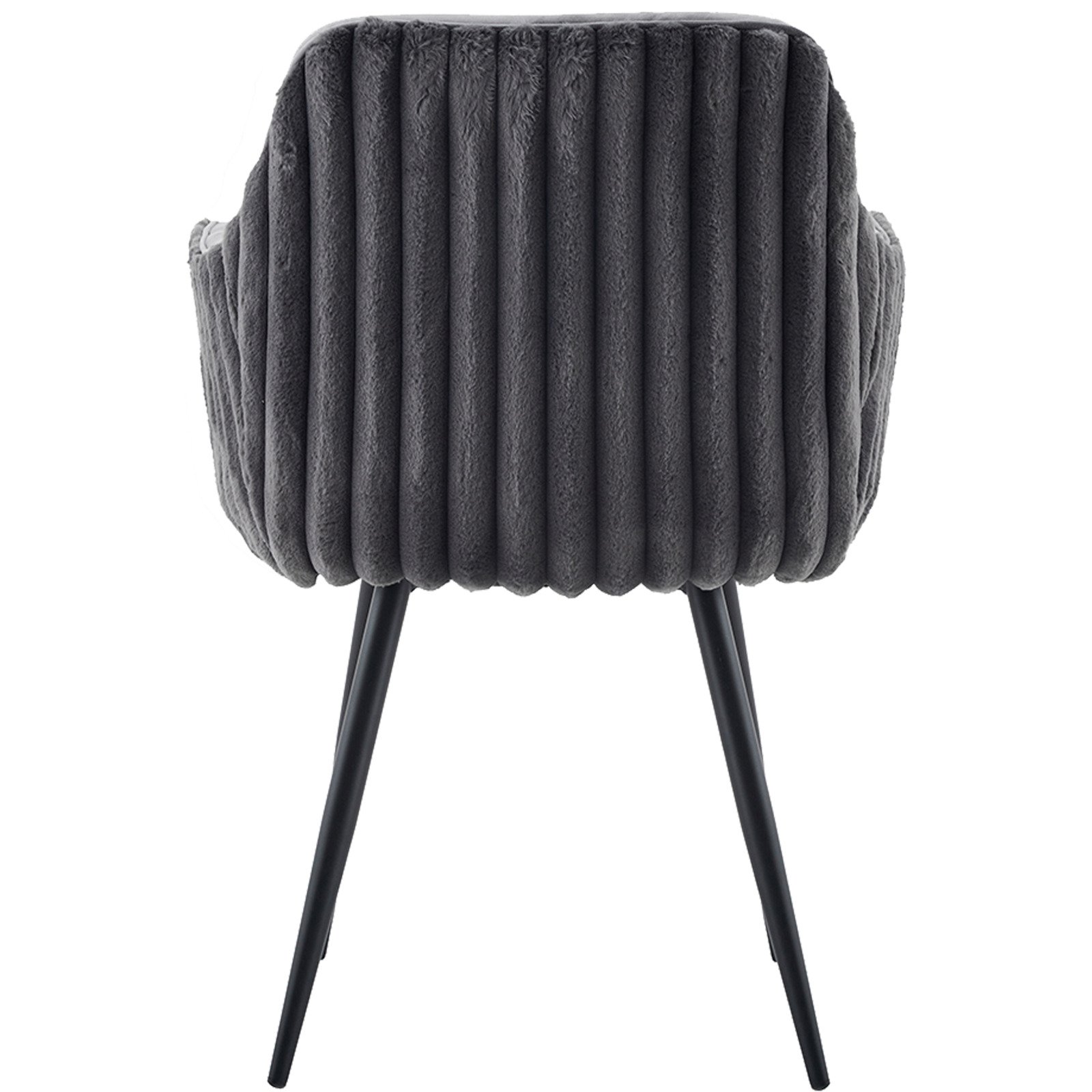 Polsterstuhl Fluffy Samt/Cord dunkelgrau