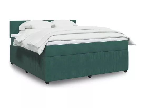 Sommier à lattes de lit et matelas Vert foncé 180x200cm Velours