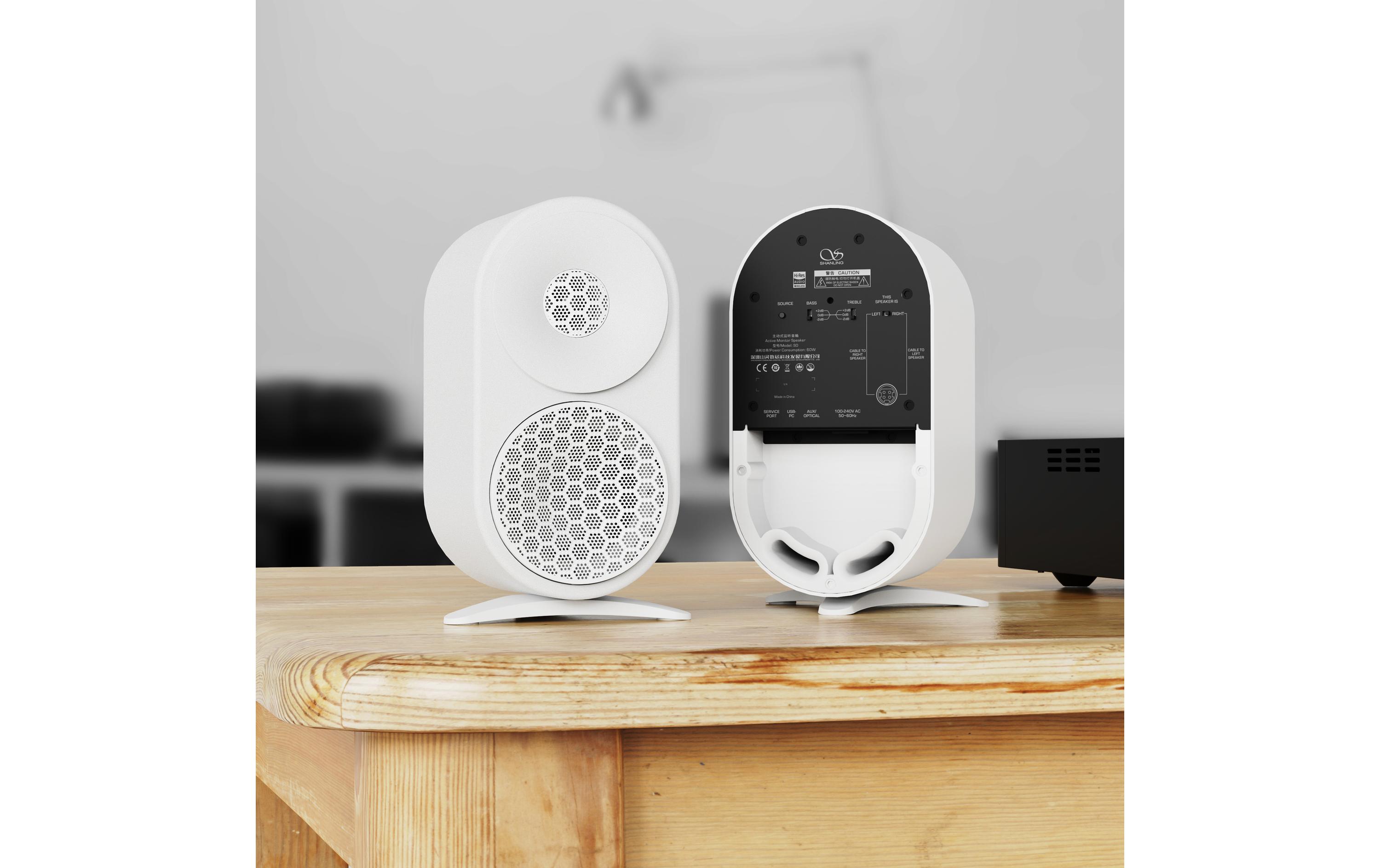 Regallautsprecher Paar S0 Weiss<br>Tragbares Bluetooth-Lautsprecherpaar