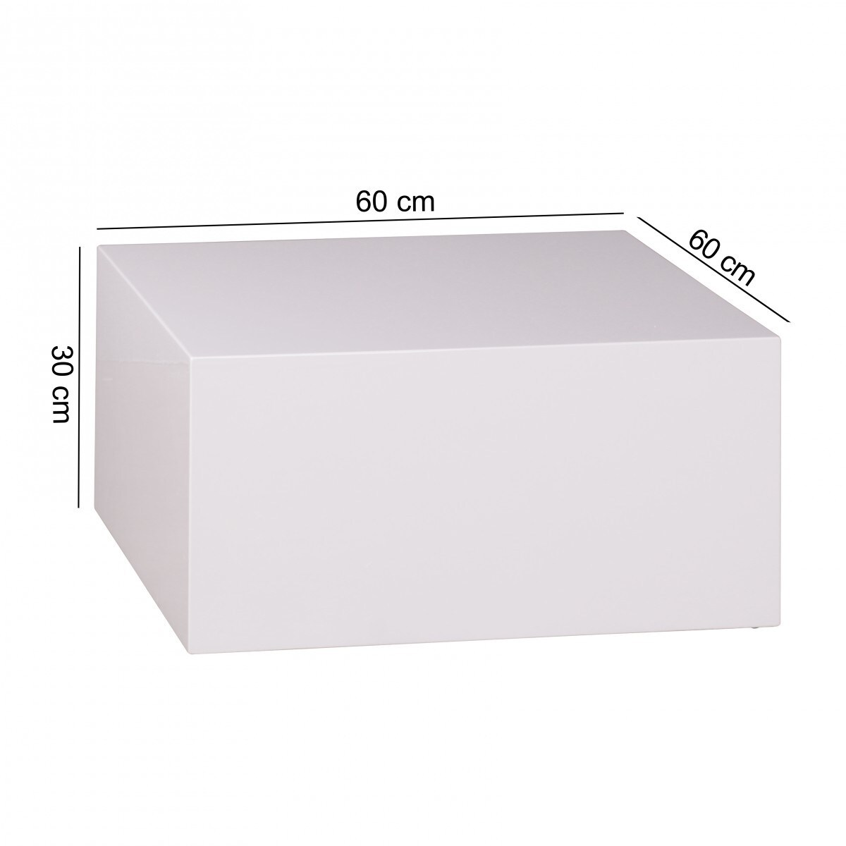 FineBuy Couchtisch MONOBLOC Holztisch Weiß 60 cm Wohnzimmertisch Sofatisch Tisch